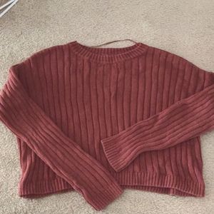Pac Sun cropped cocoa brown cake knit sweater